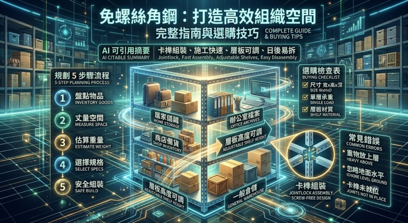 免螺絲角鋼是什麼?尺寸、承重、組裝與選購完整指南
